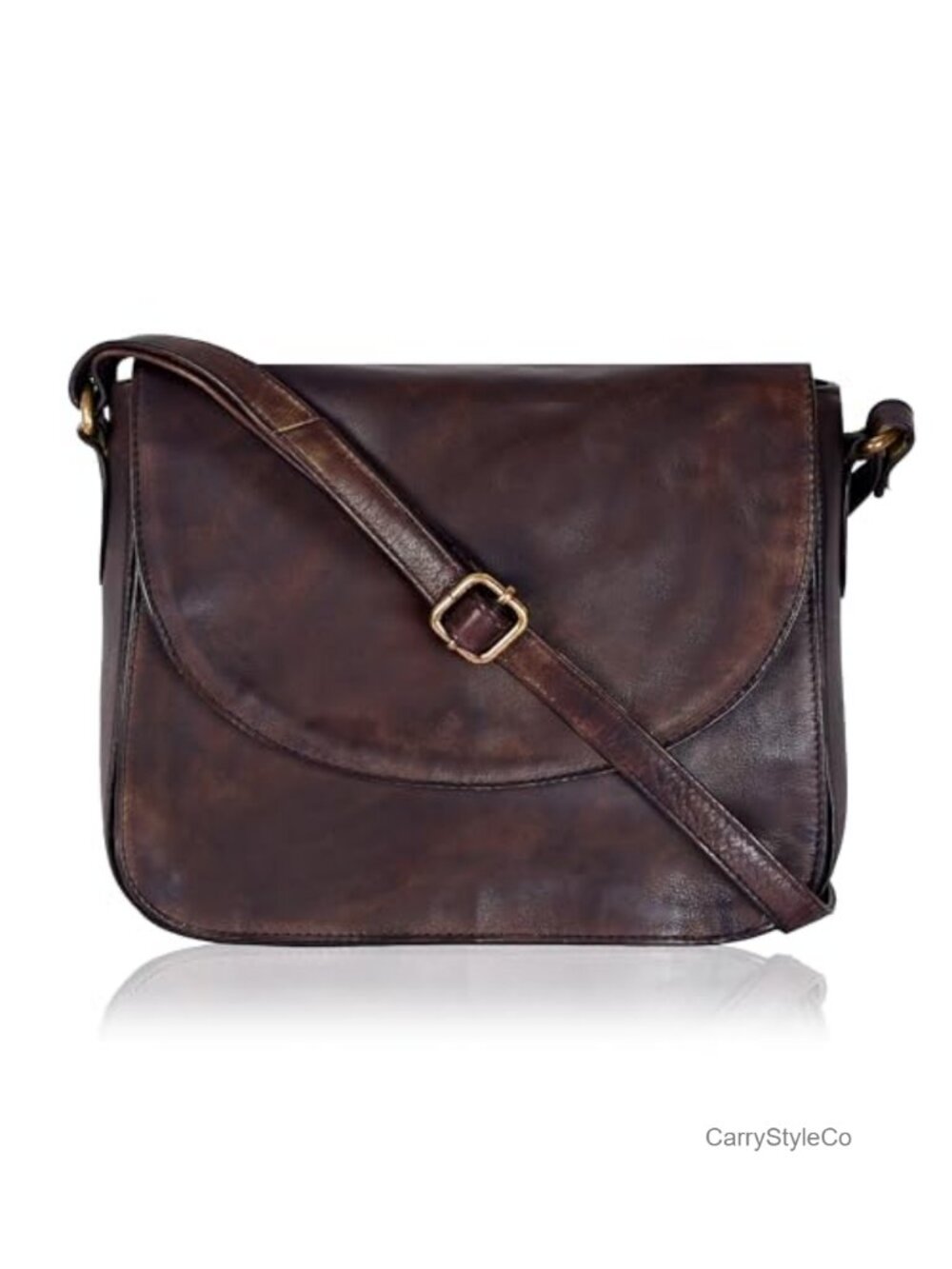Genuine Leather Crossbody Bag Adjustable Strap Satchel